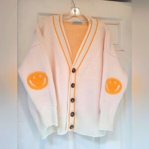Cream Smiley Face Cardigan
